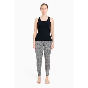 Athleta Medium Leggings Snake Print Compression Activewear – Grey & Black – EUC